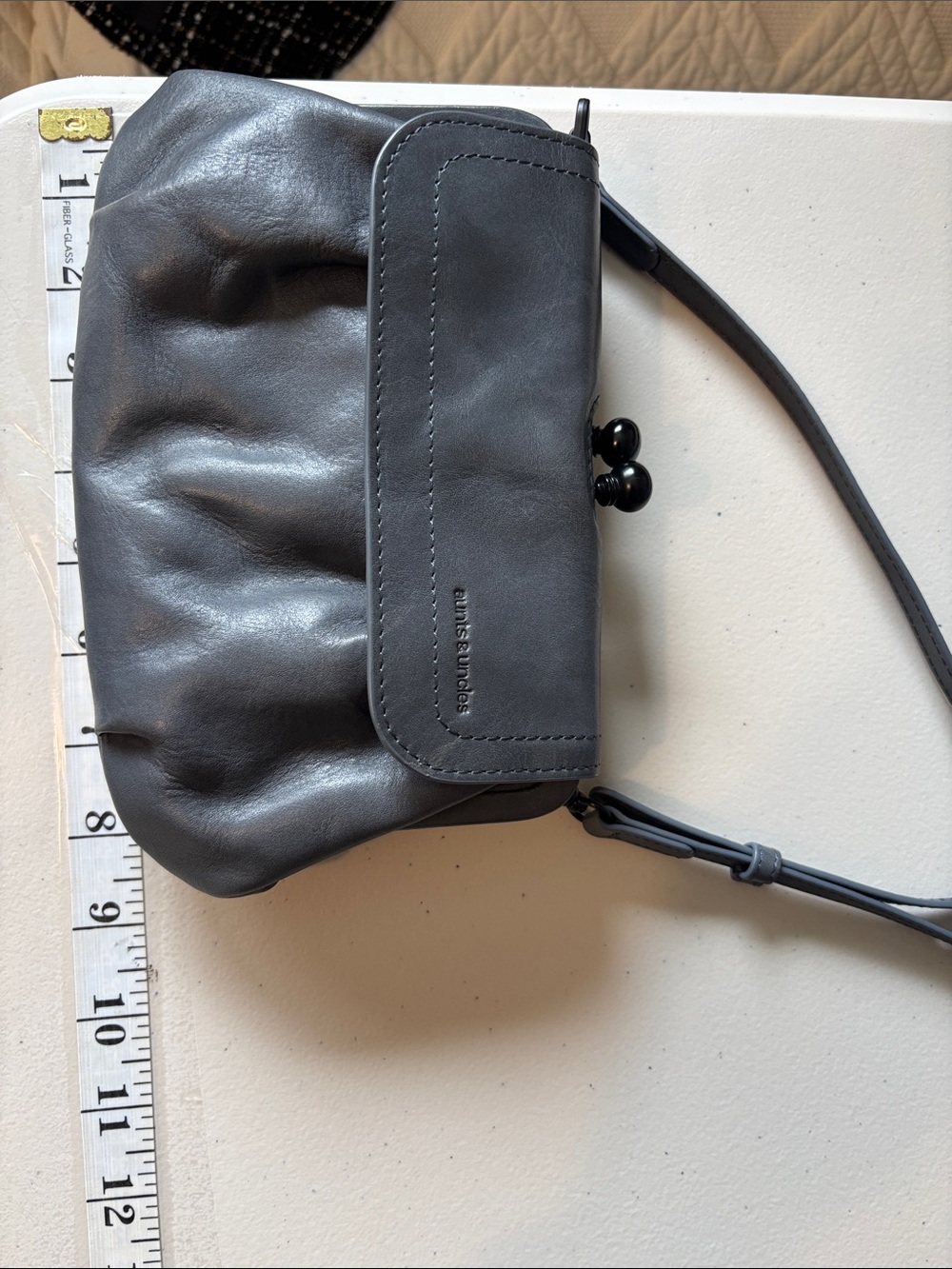 Aunts & Uncles Mrs Whoopie Pie Grey Leather Crossbody Wallet Clutch 3in1 German - Picture 11 of 12
